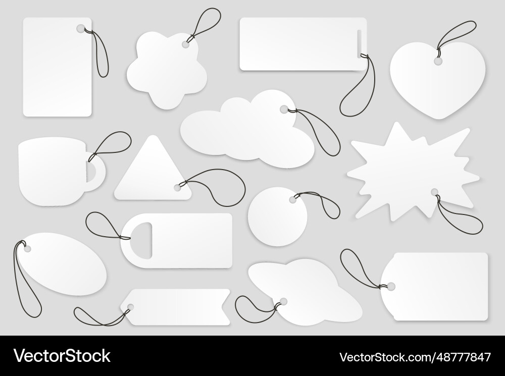 White tags mega set in 3d realistic design White tags mega set in 3d realistic design vector image