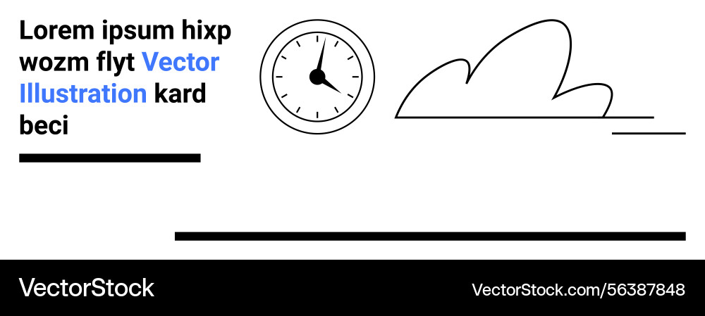 Abstract layout with clock cloud and minimalist Abstract layout with clock cloud and minimalist vector image