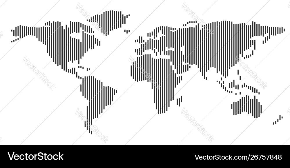 Abstract World Map - Black Lines vector image