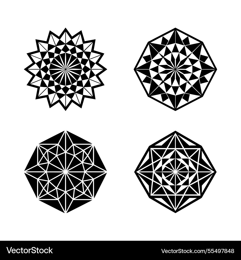 Artistic geometric patterns elements for branding Vector Image
