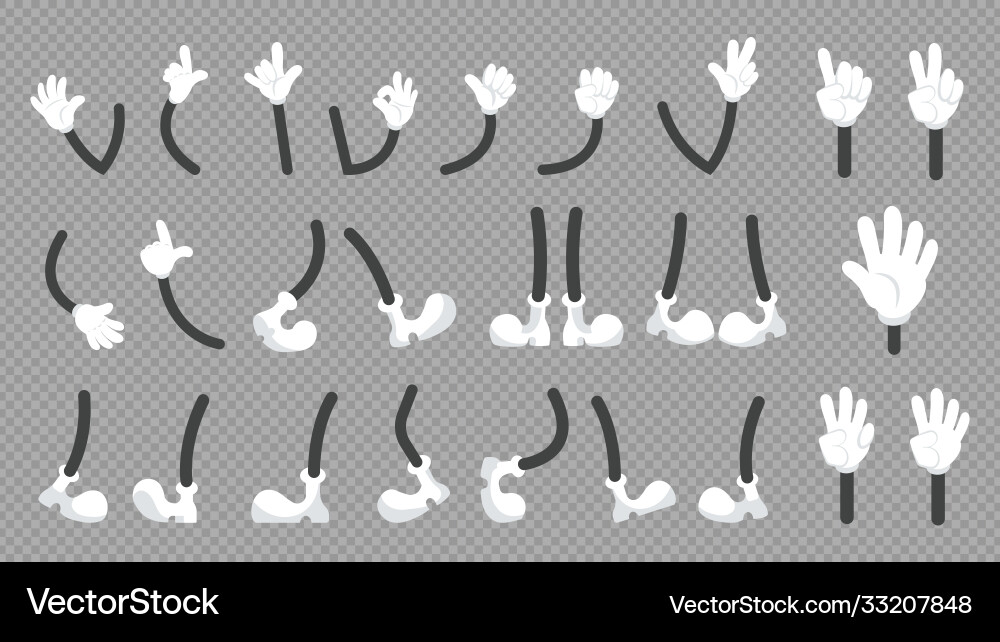 Cartoon comic legs and hands simple graphic cute Cartoon comic legs and hands simple graphic cute vector image