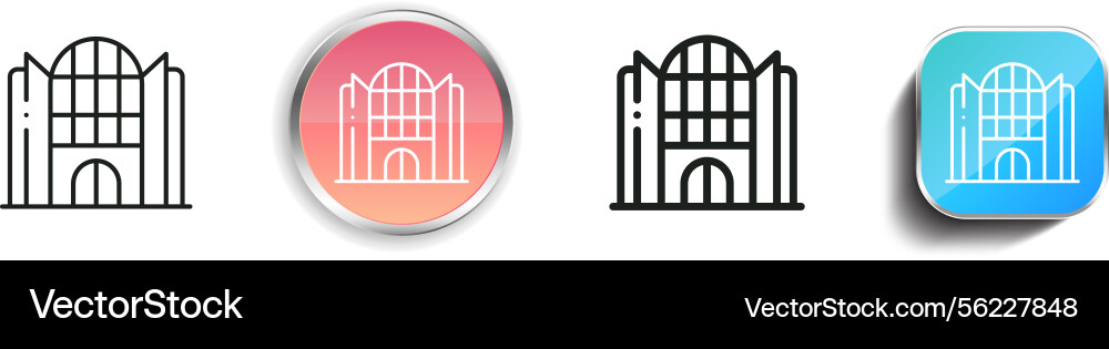 Mall icon thin linear regular and button style vector image