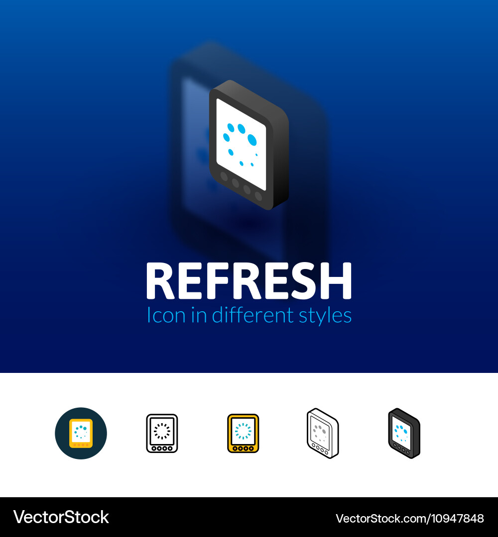 Refresh icon in different style vector image