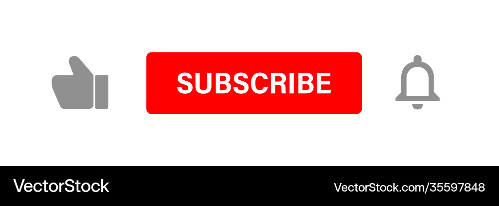 Subscribe Button Set - Like & Notification vector image