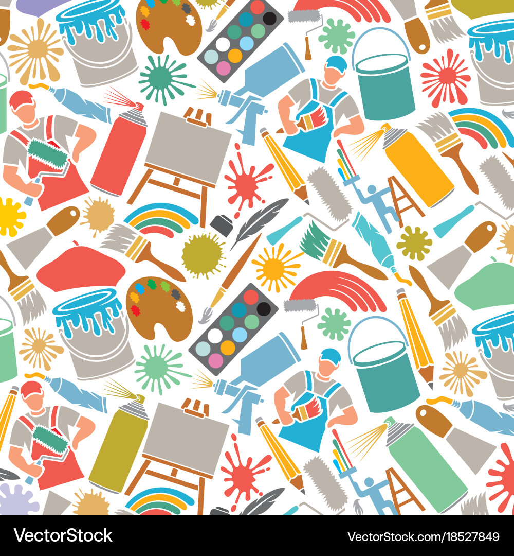 Background pattern with printing icons vector image