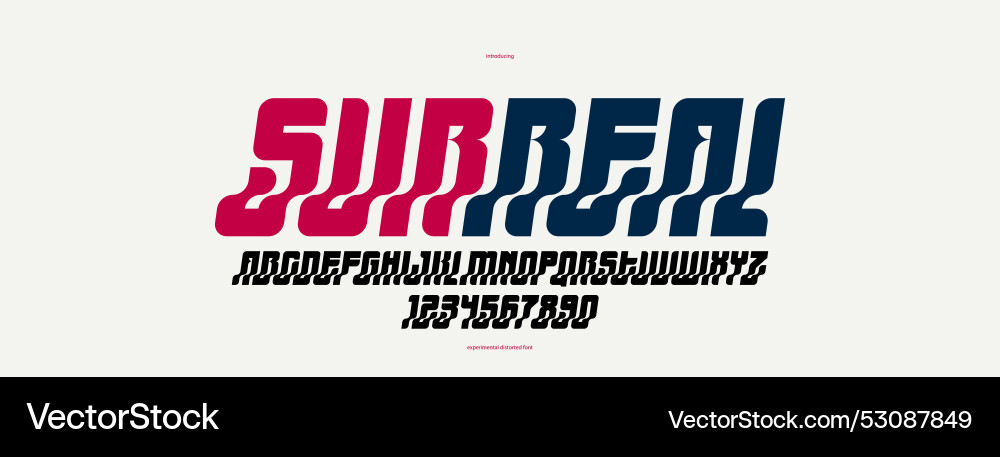 Bended and deformed display font for logos Bended and deformed display font for logos vector image