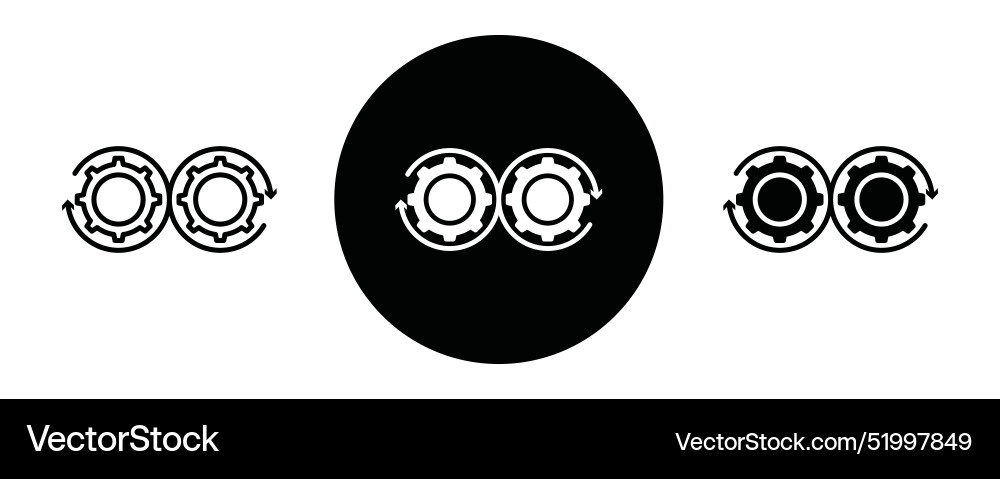 Dev ops outline icon collection or set vector image