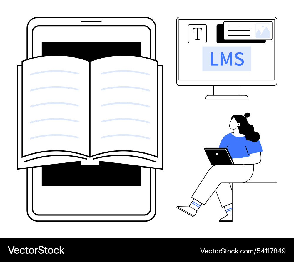 Digital learning concept with open book Digital learning concept with open book vector image
