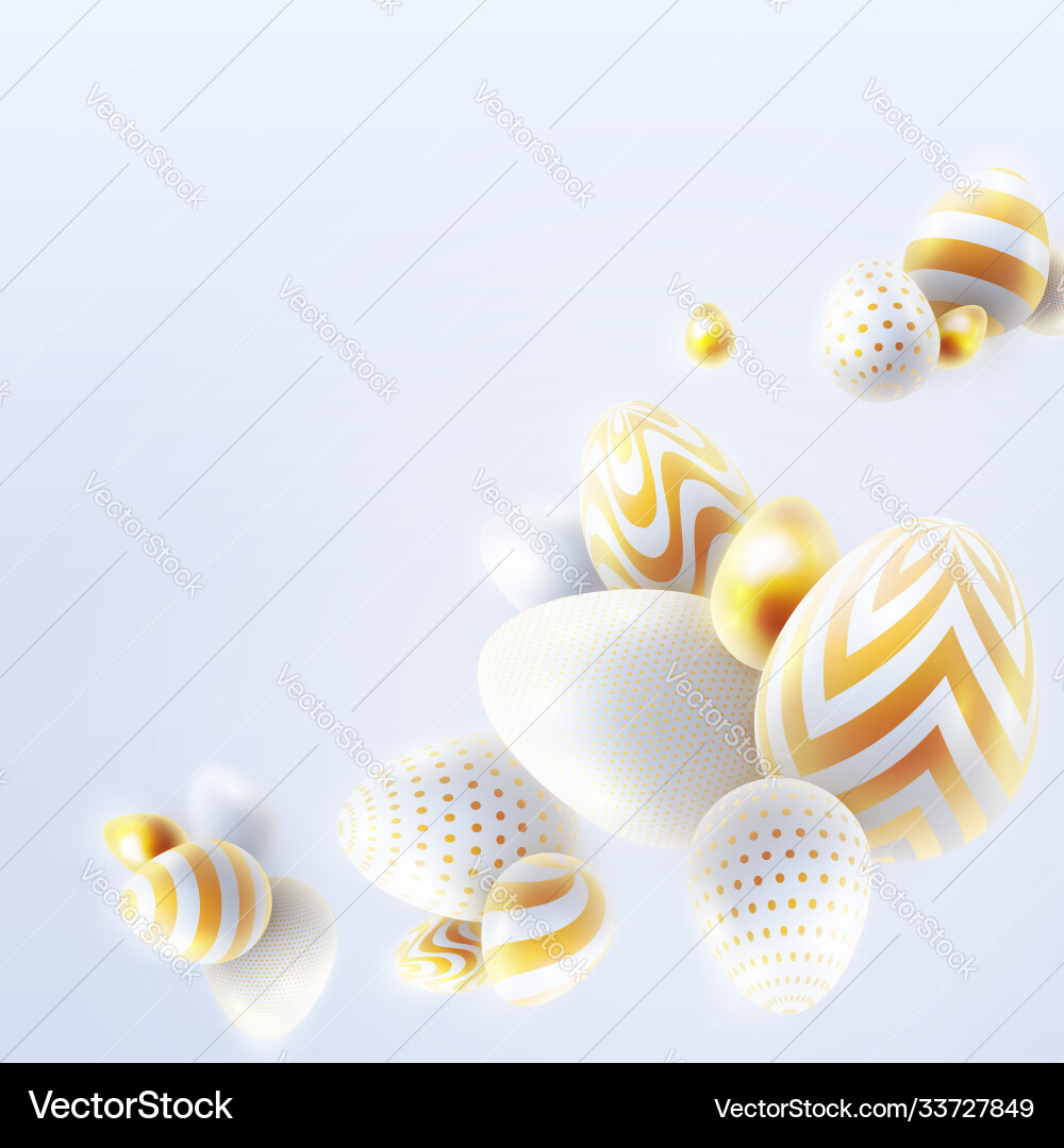 Happy easter holiday background with 3d eggs Happy easter holiday background with 3d eggs vector image