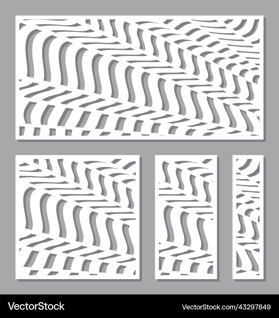 Set of panels with abstract geometric pattern Set of panels with abstract geometric pattern vector image