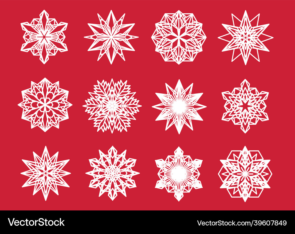 Snowflake set snow flake isolated icon Snowflake set snow flake isolated icon vector image
