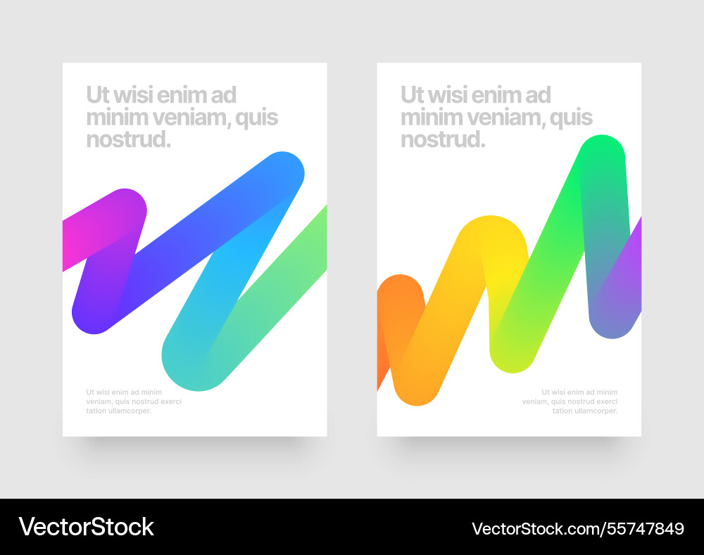 Template with colorful gradient squiggles shapes vector image