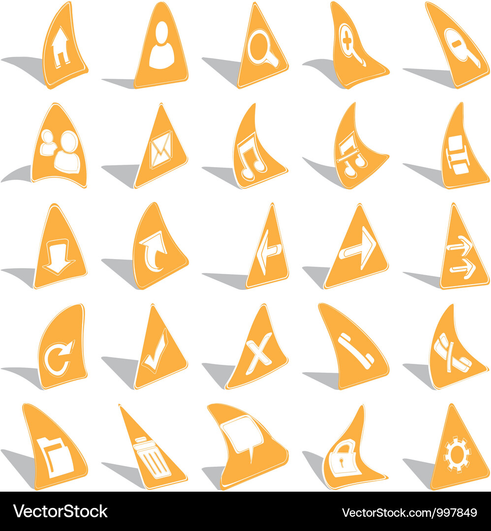 Triangular web icons Vector Image