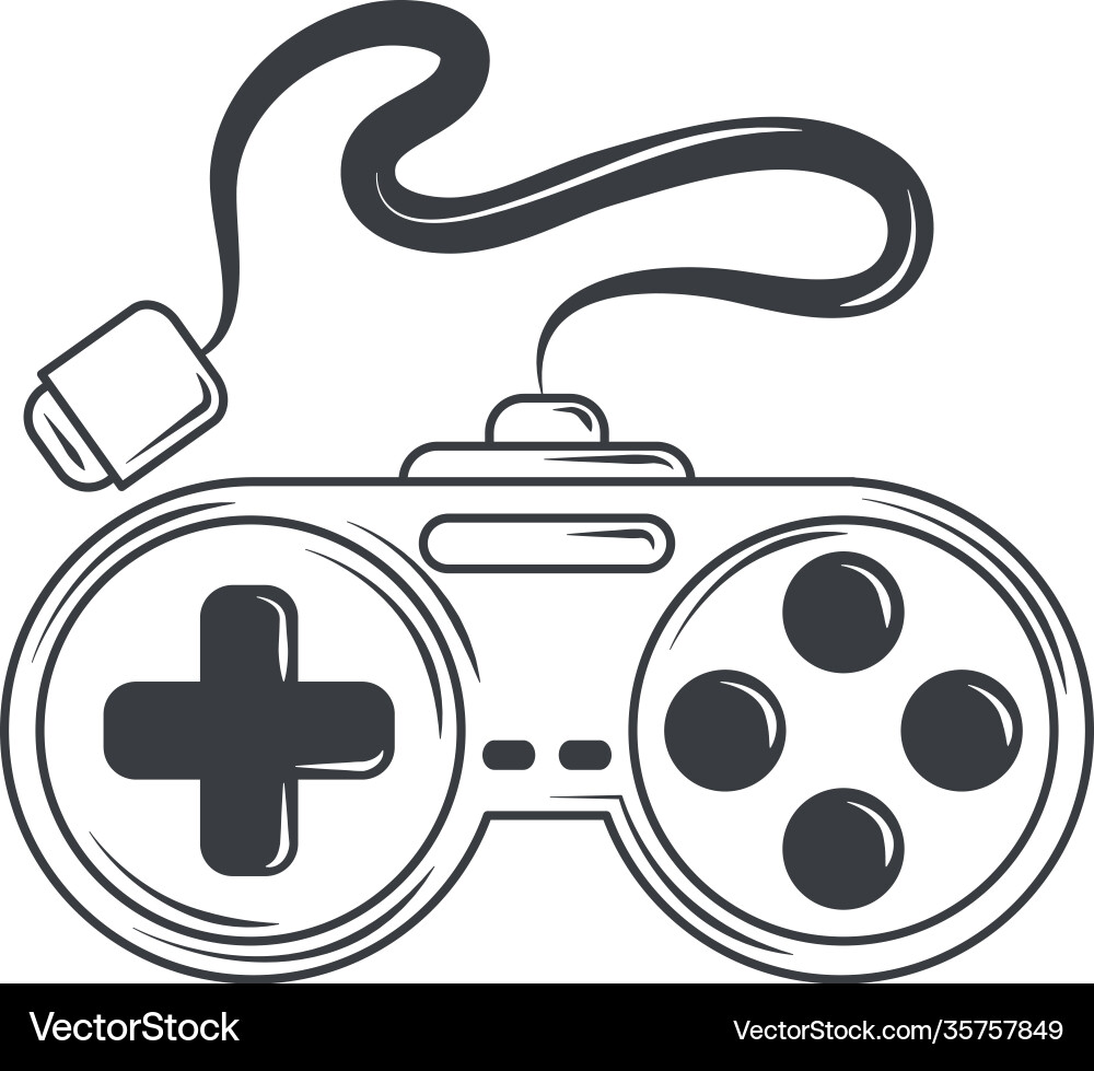 Video game controller device for console sketch Vector Image