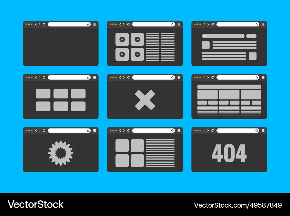Web-Browser-Fensterseiten-Layout mit toolbar Web-Browser-Fensterseiten-Layout mit toolbar vektorbild