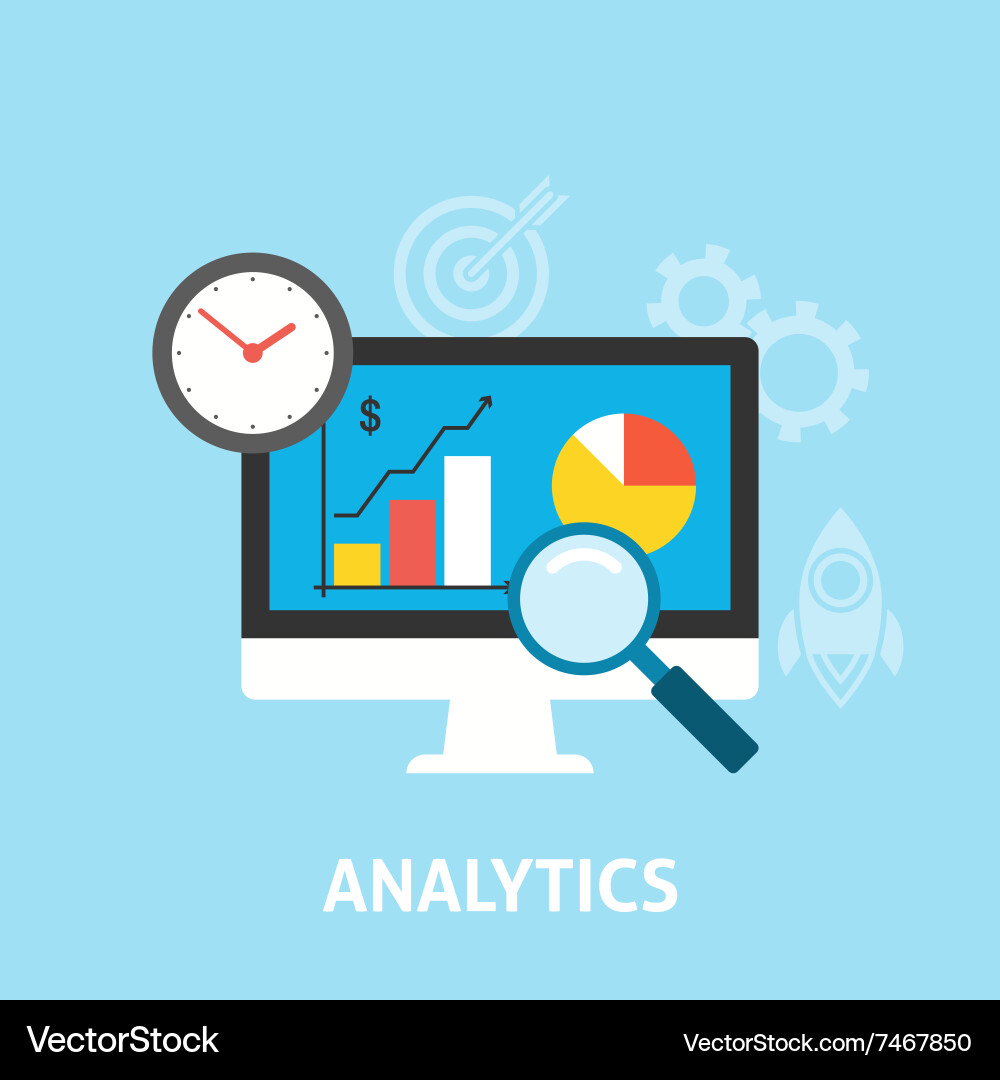 Analytics Icons Set vector image