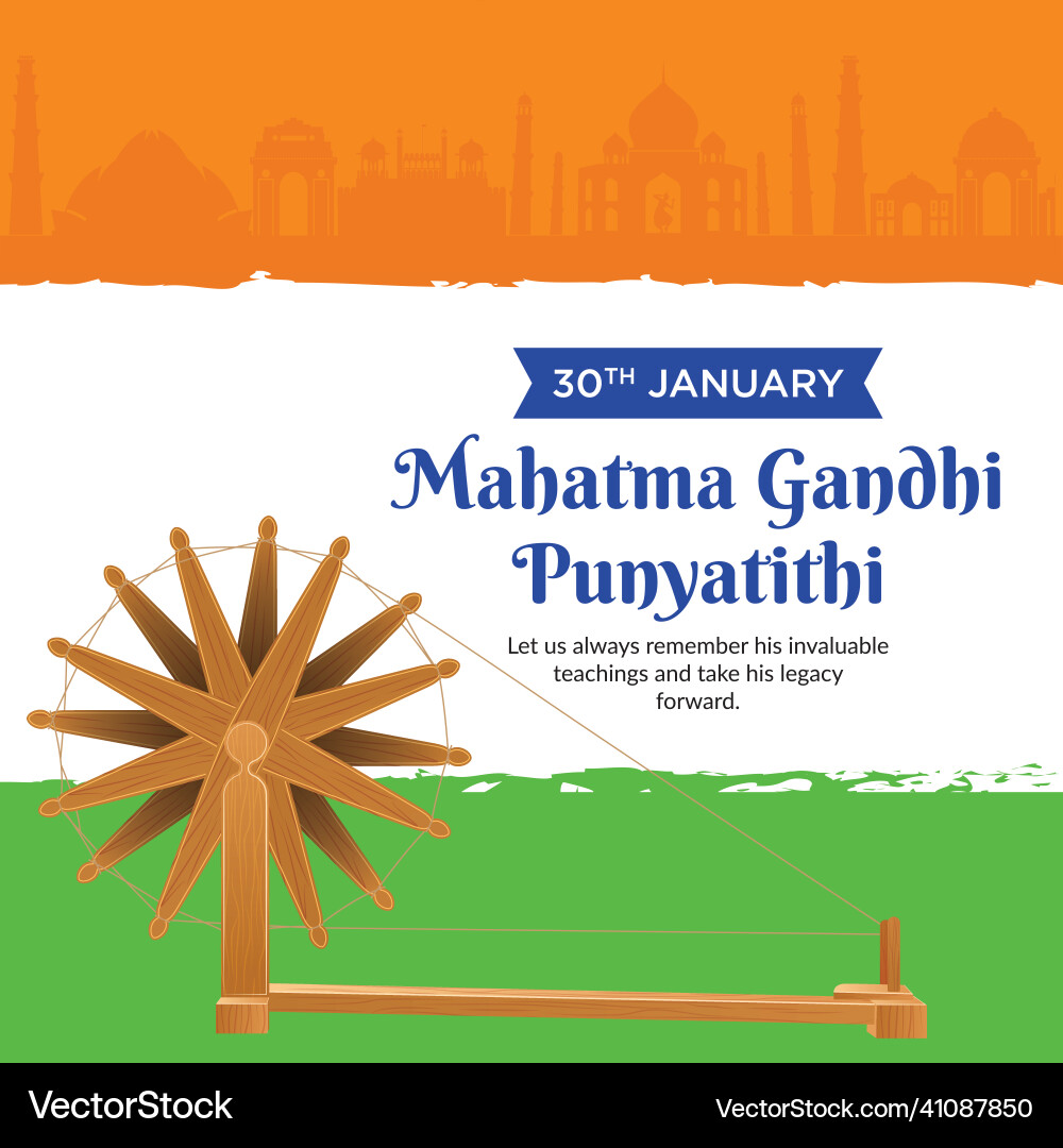 Banner design of mahatma gandhi punyatithi Banner design of mahatma gandhi punyatithi vector image
