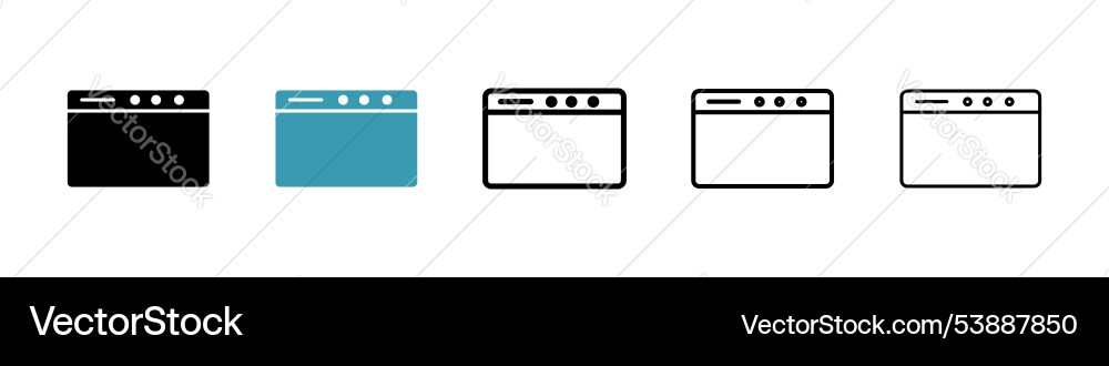 Browser window icon set Vector Image