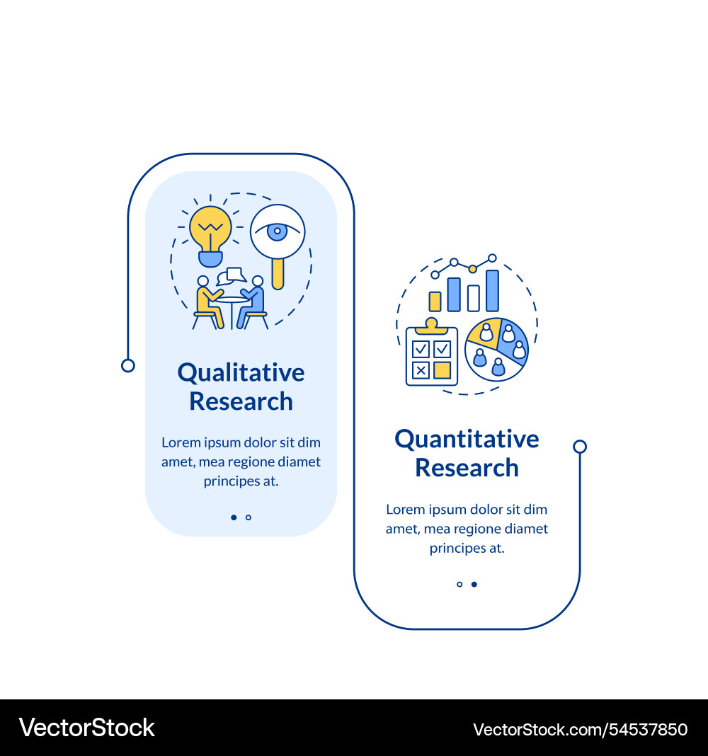 Different data research types rectangle Different data research types rectangle Vector Image