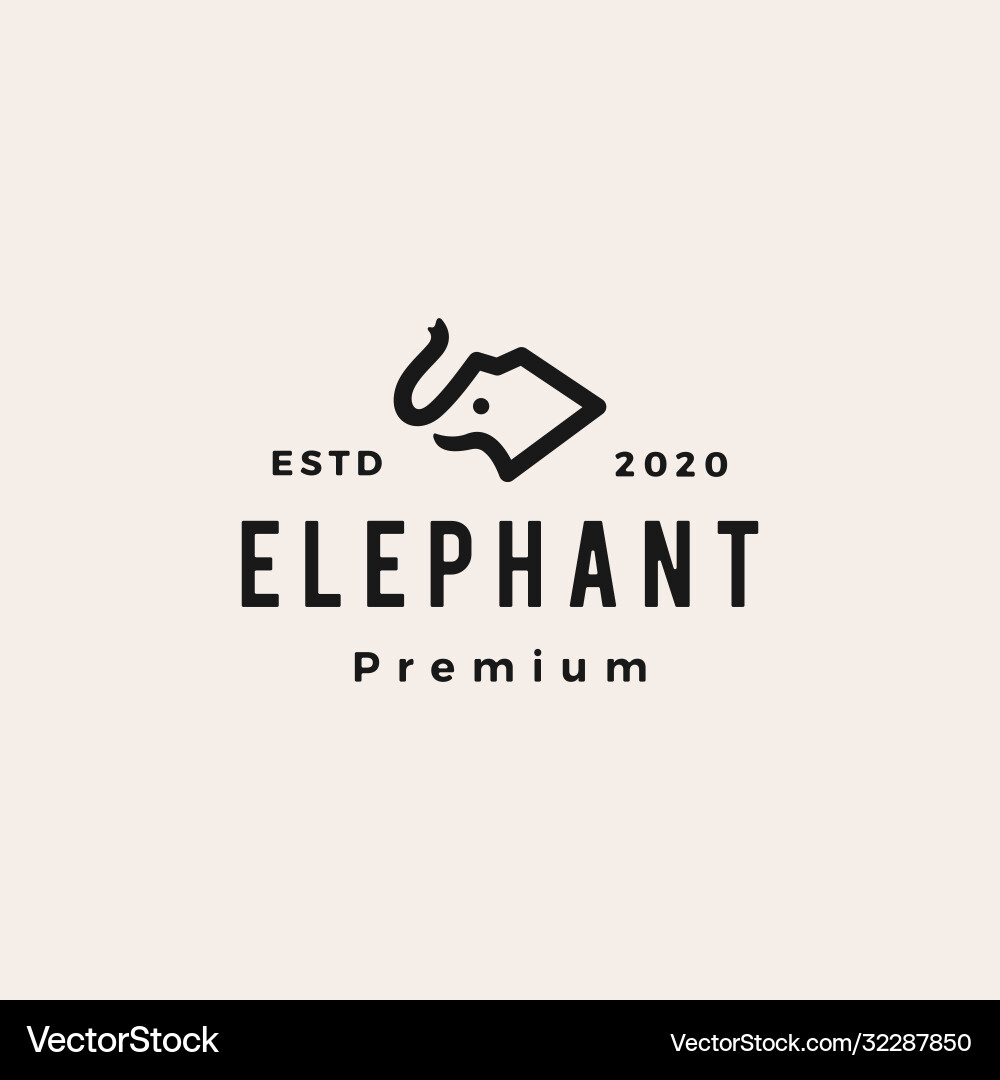 Elefantenkopf Hipster Vintage Logo-Ikone Elefantenkopf Hipster Vintage Logo-Ikone vektorbild