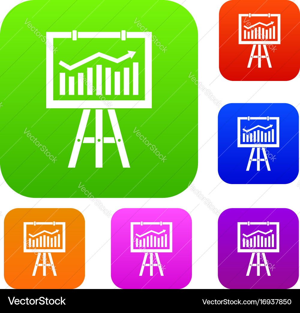 Flipchart with marketing data set collection Vector Image