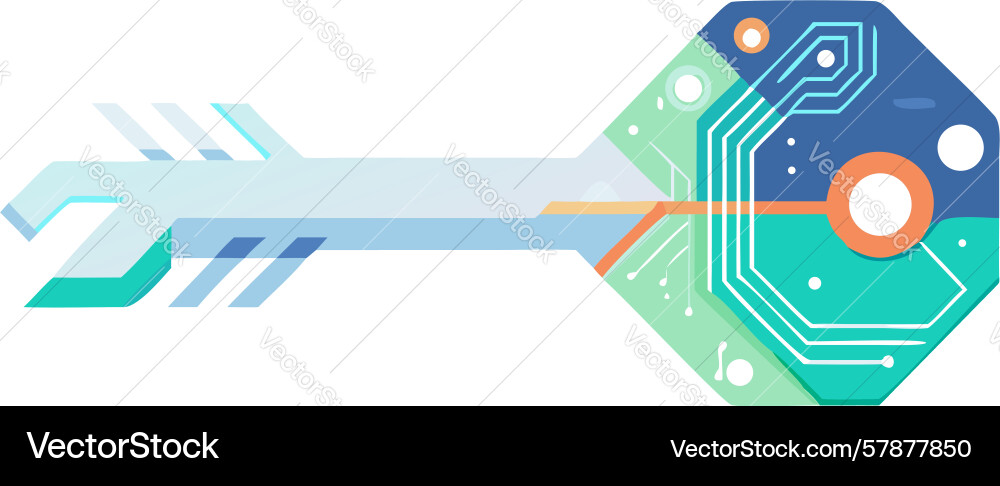 Futuristic tech key icon design generative ai Vector Image