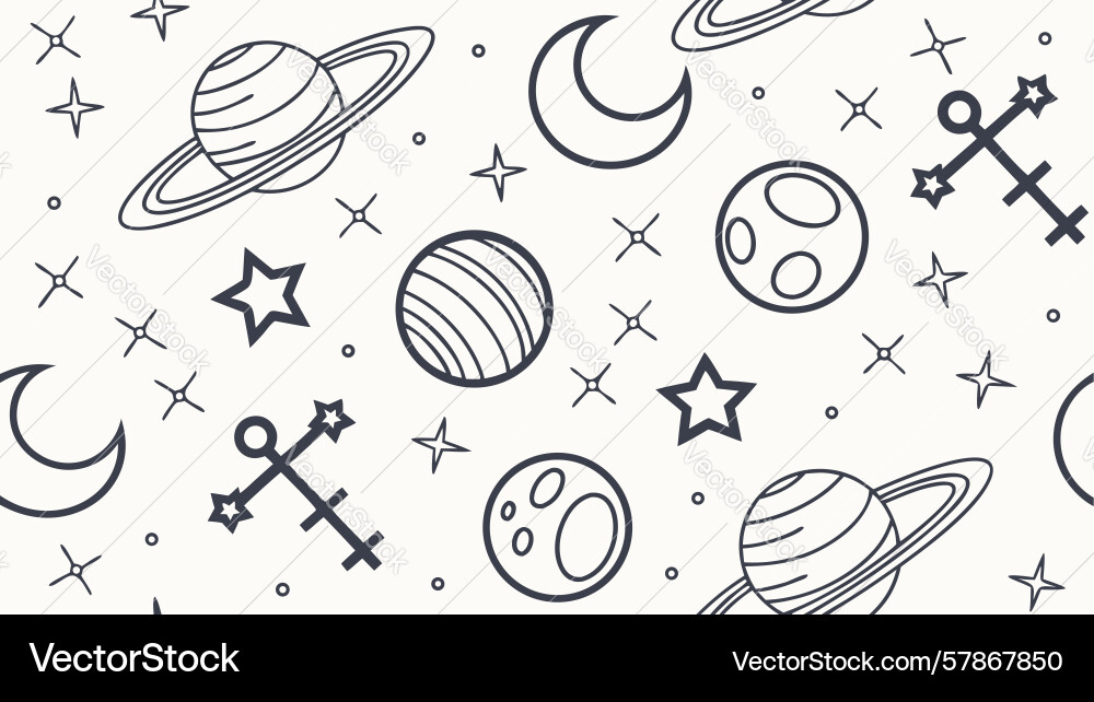 Mystical celestial icons seamless pattern design Vector Image