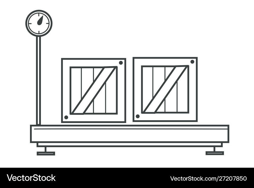 Scales with boxes or parcels postage and delivery Scales with boxes or parcels postage and delivery vector image