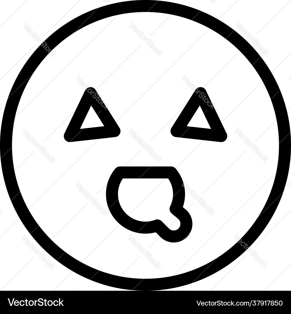 Shouting emoji icon outline style Shouting emoji icon outline style vector image