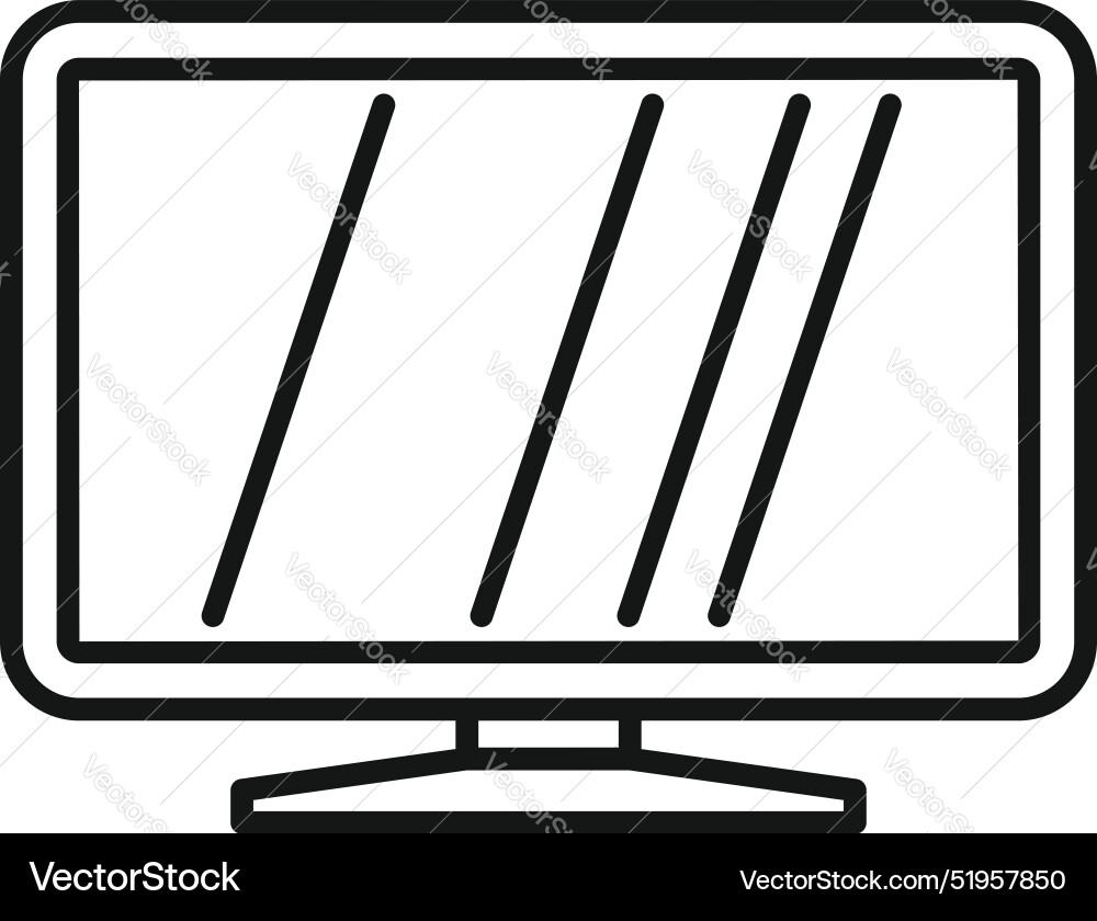 Tv digital device showing blank screen with lines Tv digital device showing blank screen with lines vector image