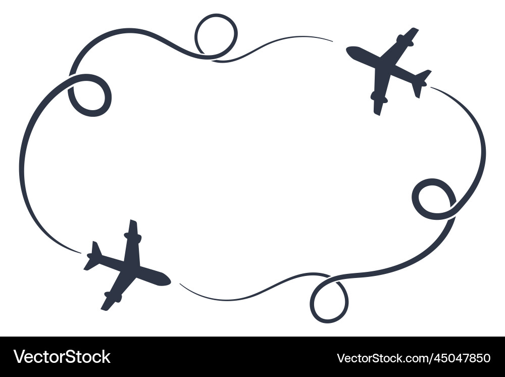 Two planes draw a loop in the sky vector image