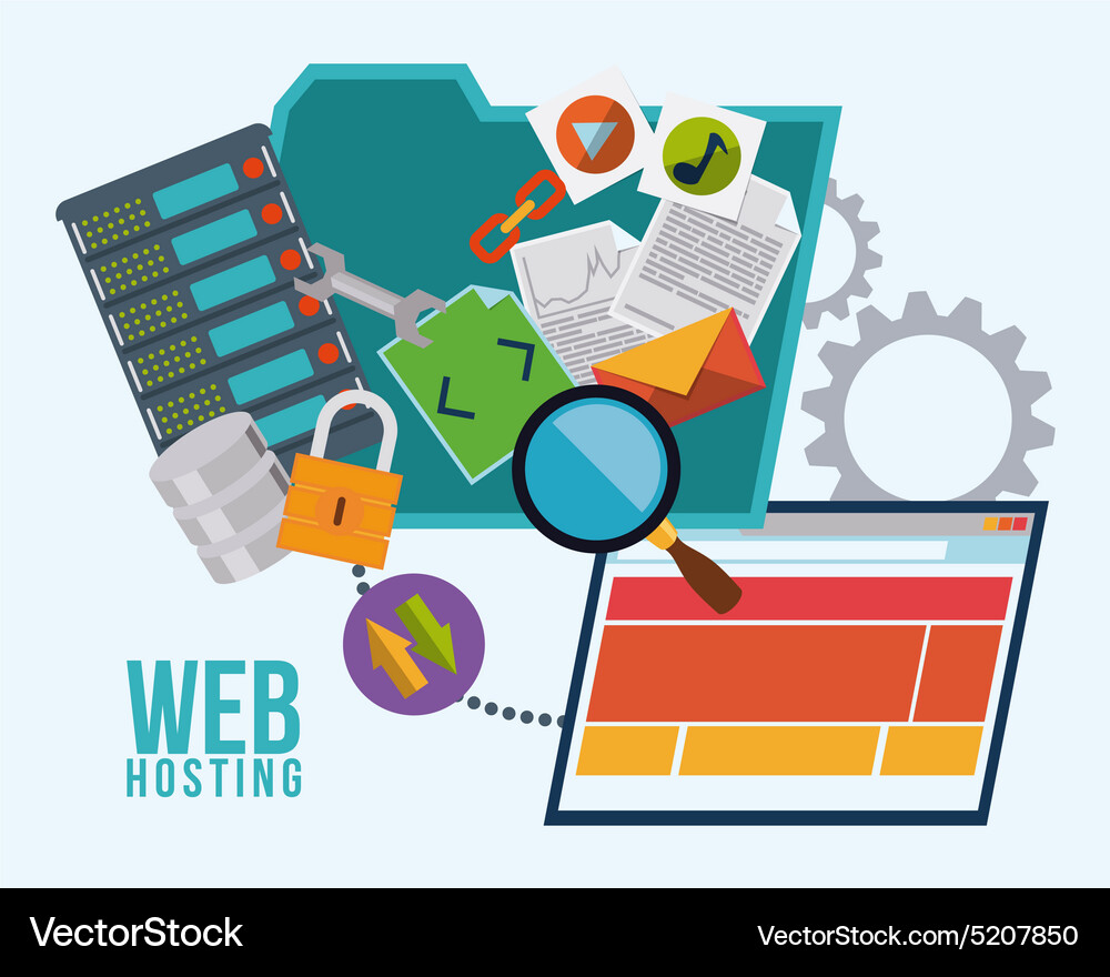 Web Hosting Technology Concepts Vector Image