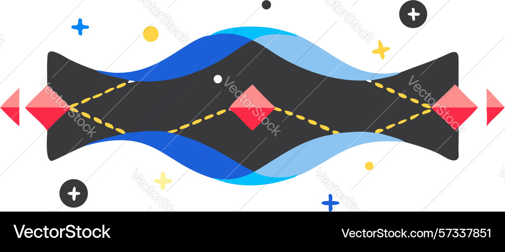 Abstract digital waveform data flow design vector image
