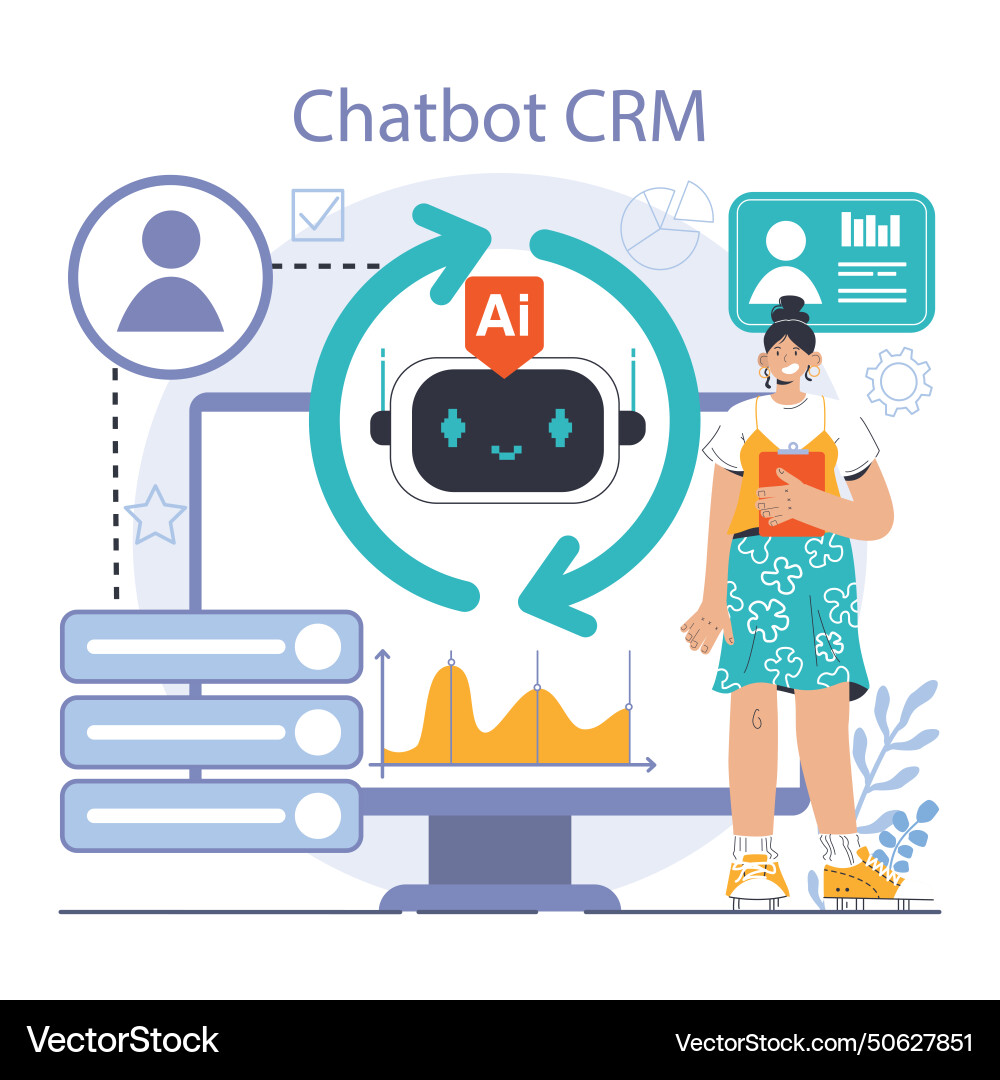 Chat bot ai-powered customer service online Chat bot ai-powered customer service online vector image