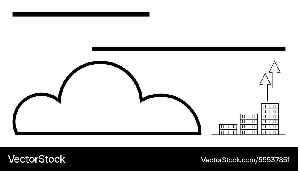 Cloud computing and growth concept with stacked Cloud computing and growth concept with stacked Vector Image