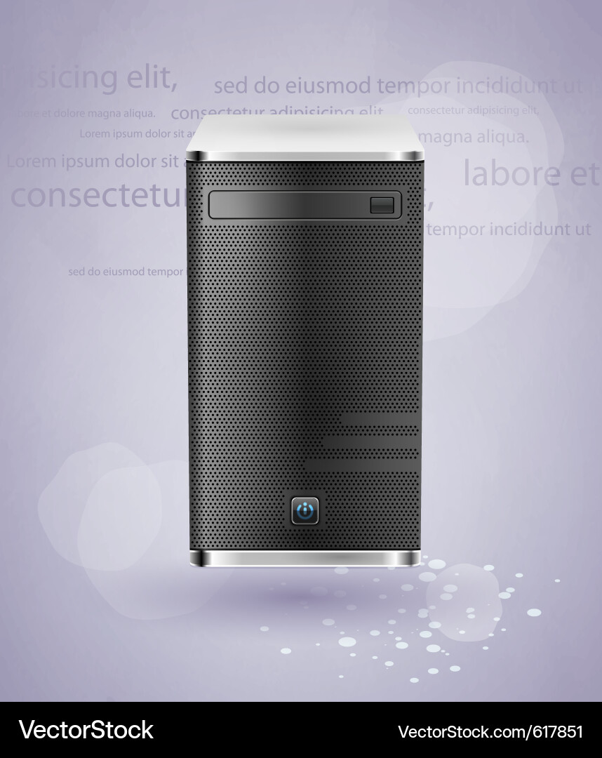 Computer system unit icon on a gray background Vector Image