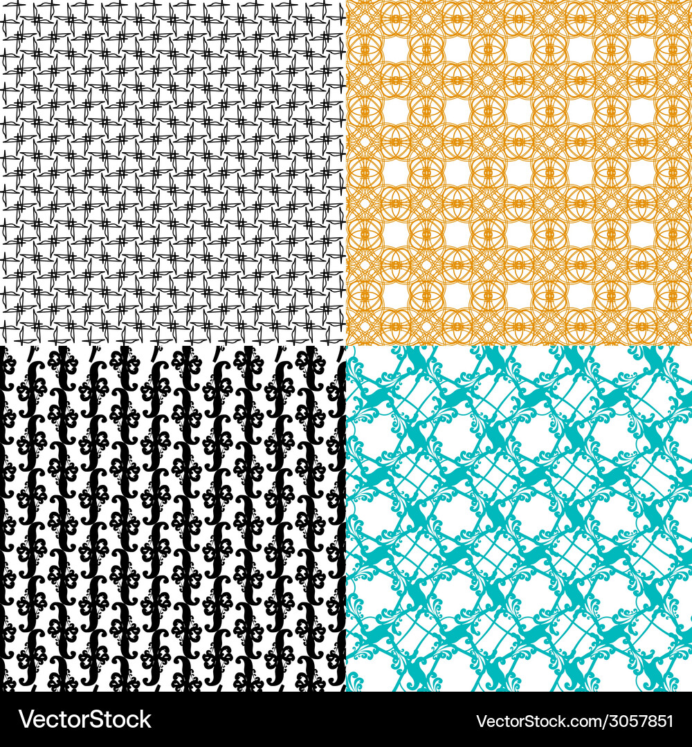 Geometric patterns tiling set of abstract vintage Vector Image