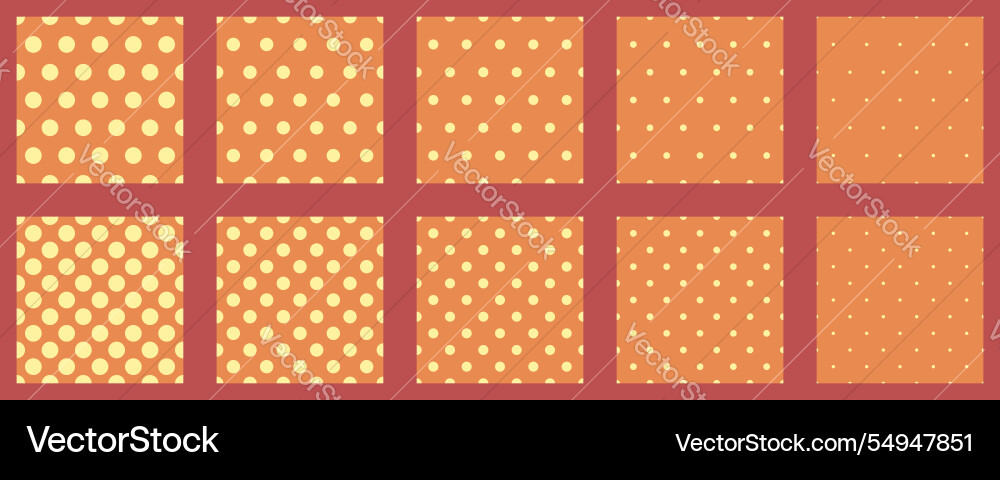 Set polka dots seamless pattern simple background vector image