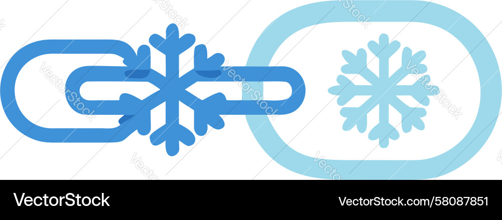 Snowflake Connection Chain Icon Vector Image
