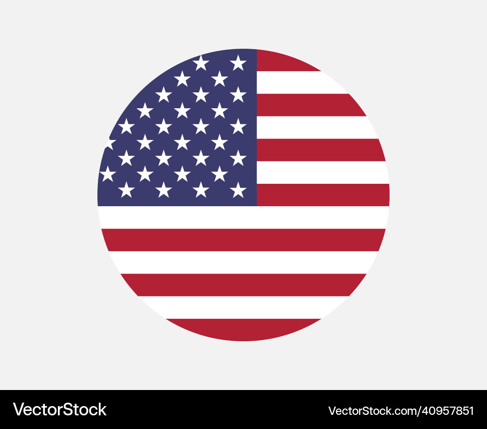 United states usa us round circle country flag United states usa us round circle country flag vector image