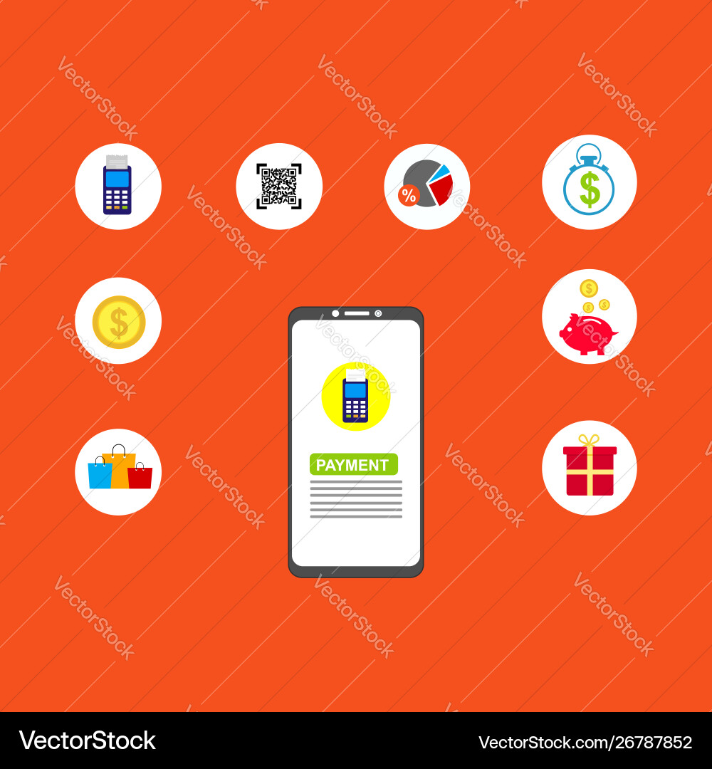 Concept online and mobile payments for web page Vector Image