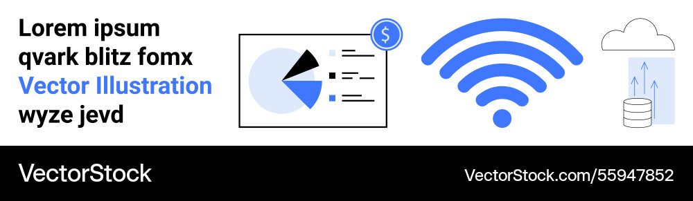 Digital data sharing with wireless cloud storage vector image