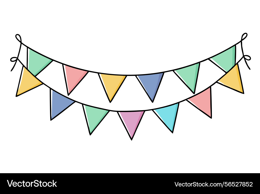 Festive string of multicolored paper bunting Vector Image