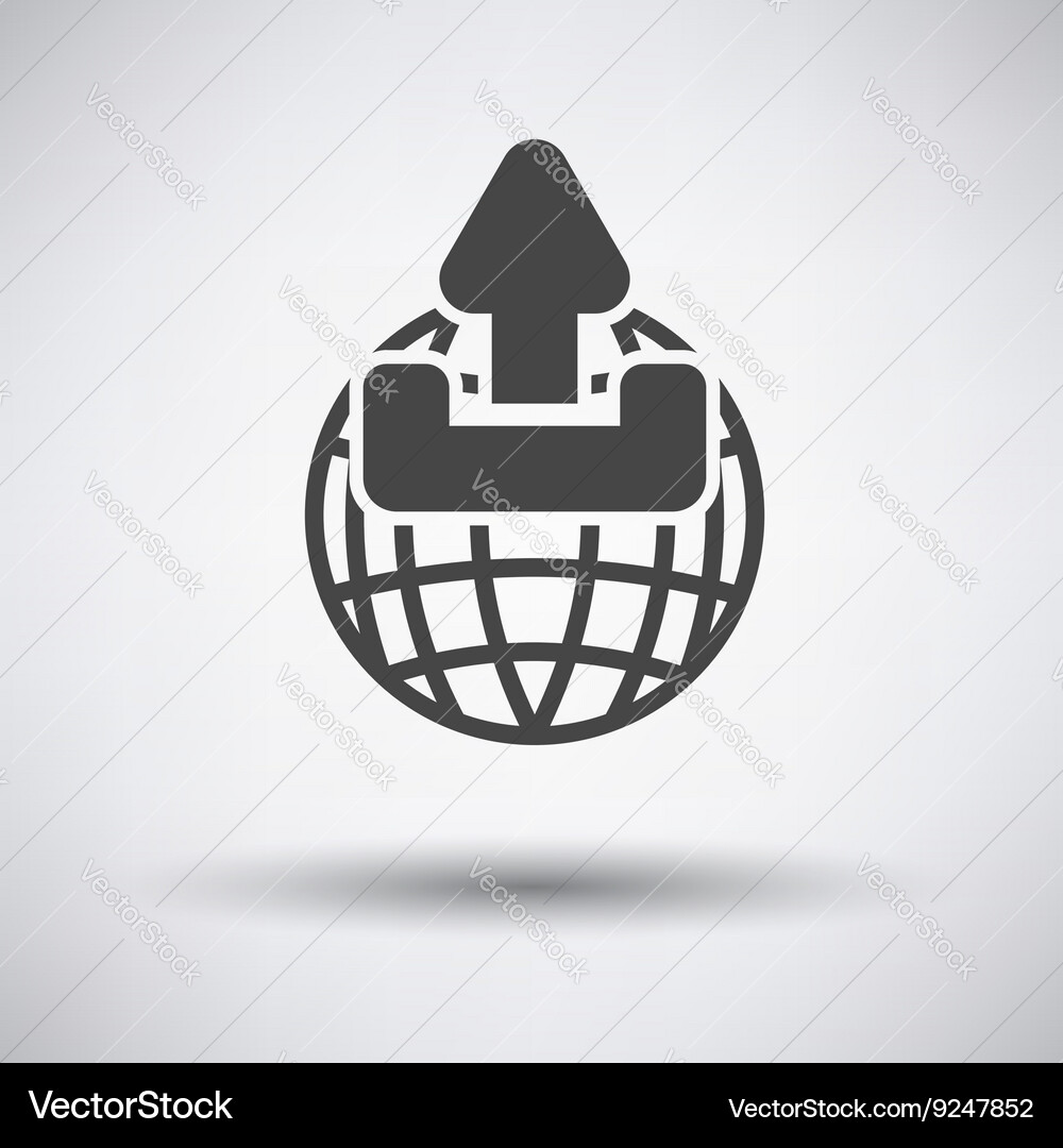 Globe with upload symbol icon Vector Image