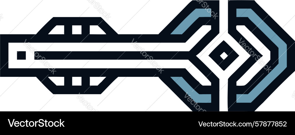 Minimalist hexagonal key icon design generative Vector Image