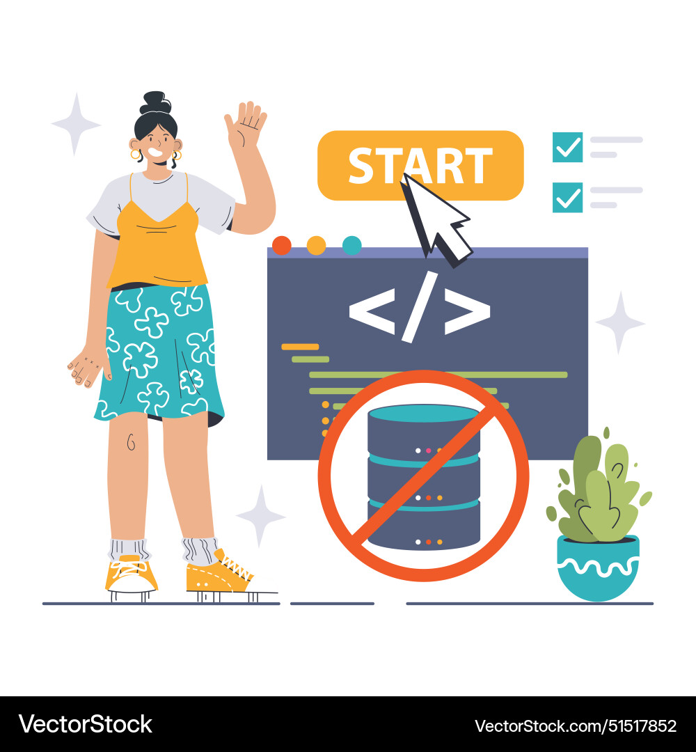 Serverless computing concept flat Serverless computing concept flat vector image