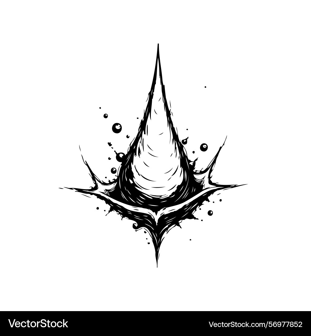 Sharp abstract form dynamic ink of an angular vector image