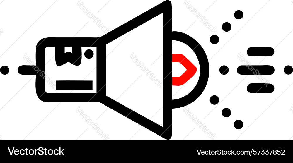Speaker icon with sound waves audio output design vector image