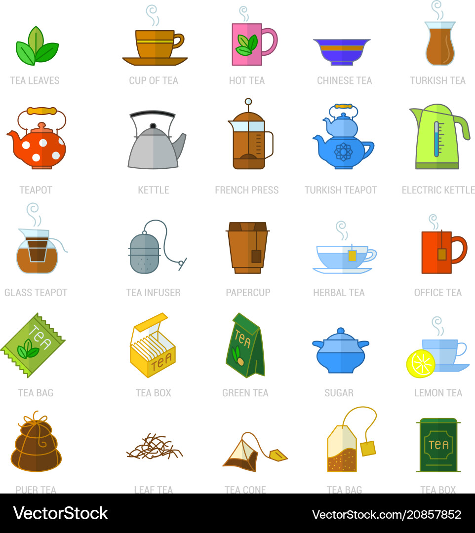 Tea icon set Tea icon set vector image