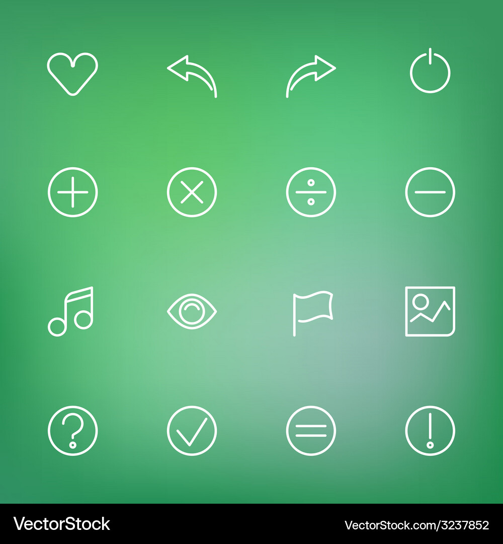 White thin line icons set for web and mobile Vector Image